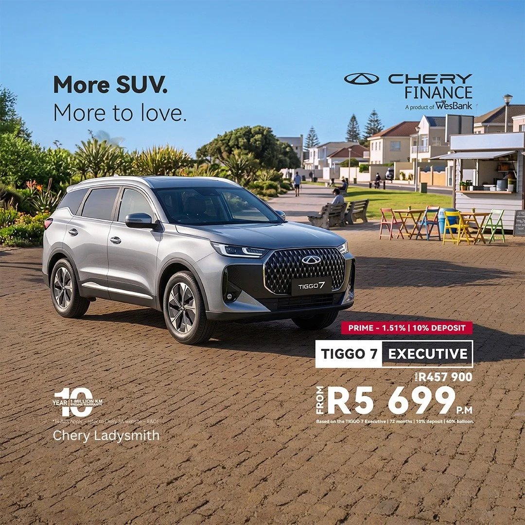 Tiggo 7 Executive — From R5 699 PM. Hot Offers offer from Chery Ladysmith.