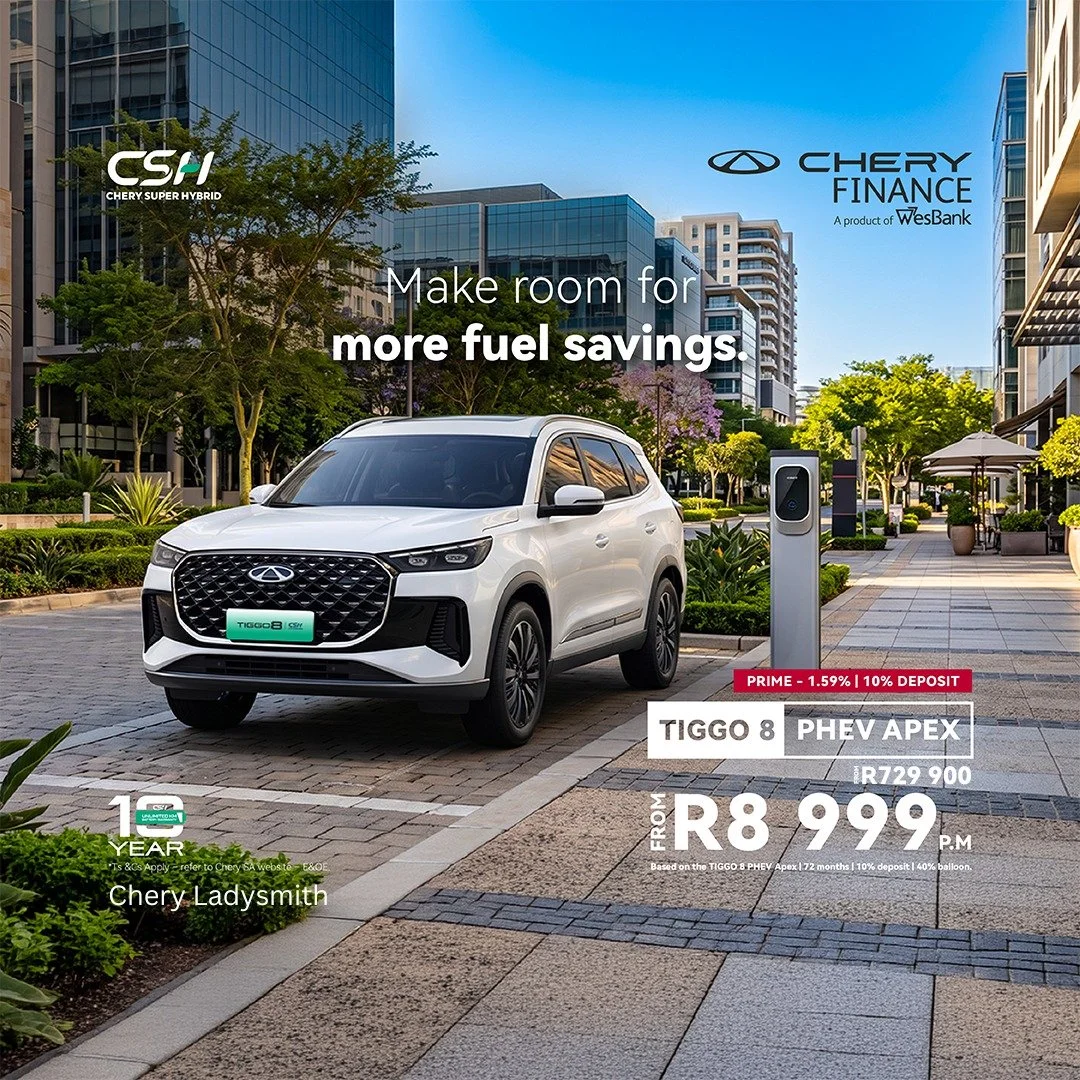 Tiggo 8 PHEV Apex — From R8 999 PM. Hot Offers offer from Chery Ladysmith.